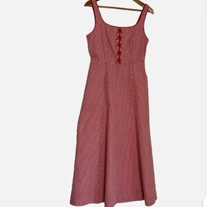 New Rachel Zoe Red and White Gingham Dress Sundress